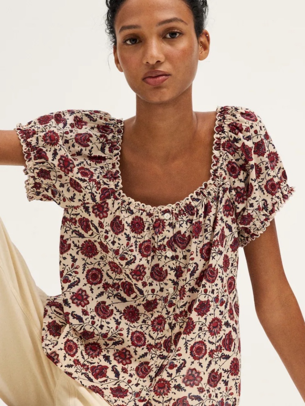Madewell The Chateau Top in Vanilla